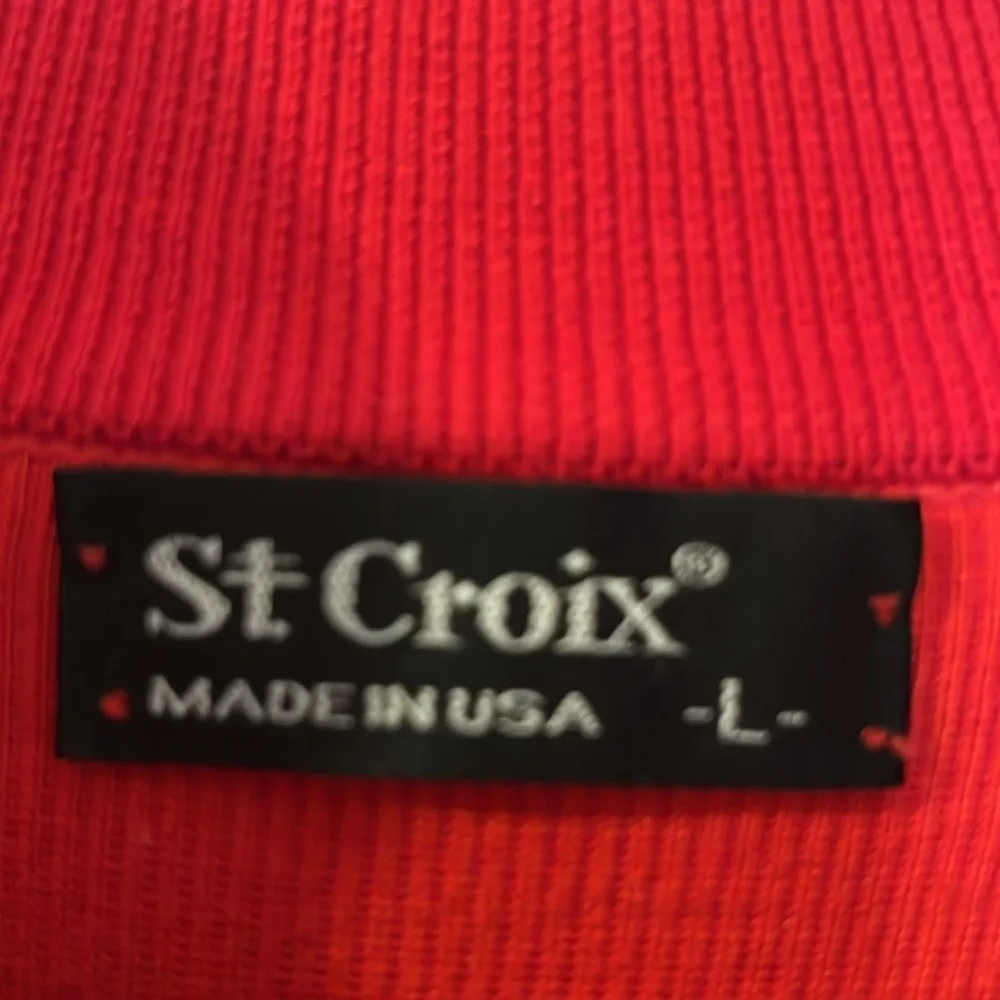 St Croix Men's Red Sweater made in USA USED size L - Picture 6 of 13